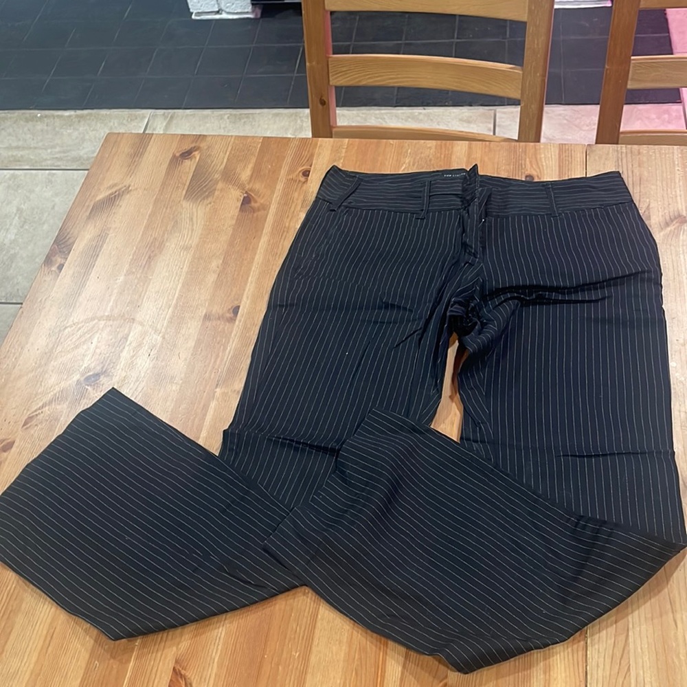 Black, pinstripes slacks